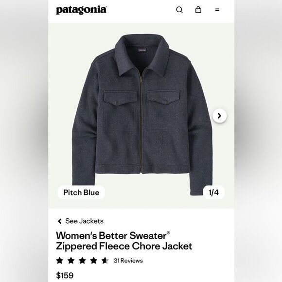 Women's Better Sweater® Zippered Fleece Chore Jacket NWT - Picture 3 of 5